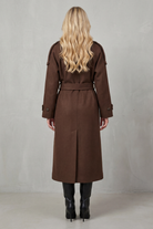 Damen Oversized Trenchcoat Lang Braun - Image 4