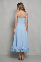 Damen ärmelloses Rüschen Midi-Kleid elegant - Image 4