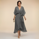 Women Elegant V-Neck Midi Dress - Image 6