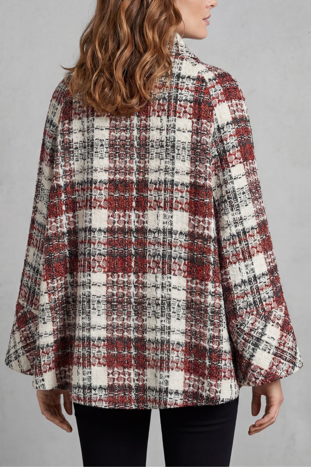 Damen Woll Capemantel Vintage Karo - Image 4
