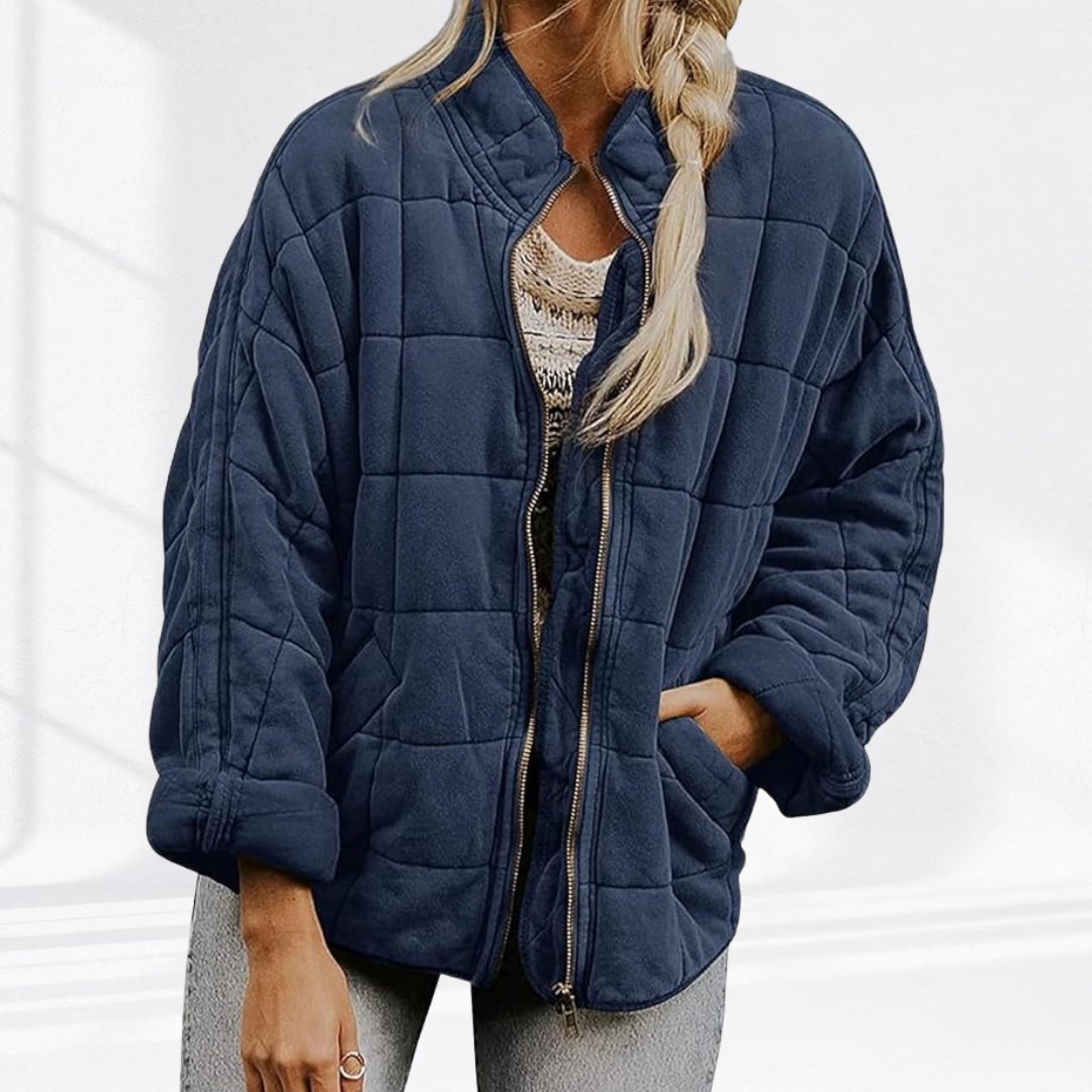 Damen Oversized Steppjacke Stehkragen - Image 10