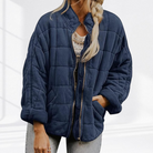 Damen Oversized Steppjacke Stehkragen - Image 10