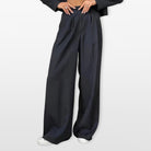 Damen Hosenanzug Weite Hose Kurzer Blazer Zweiteiler - Image 4