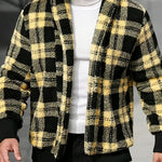 Chaqueta de cuadros para hombre con frente abierto