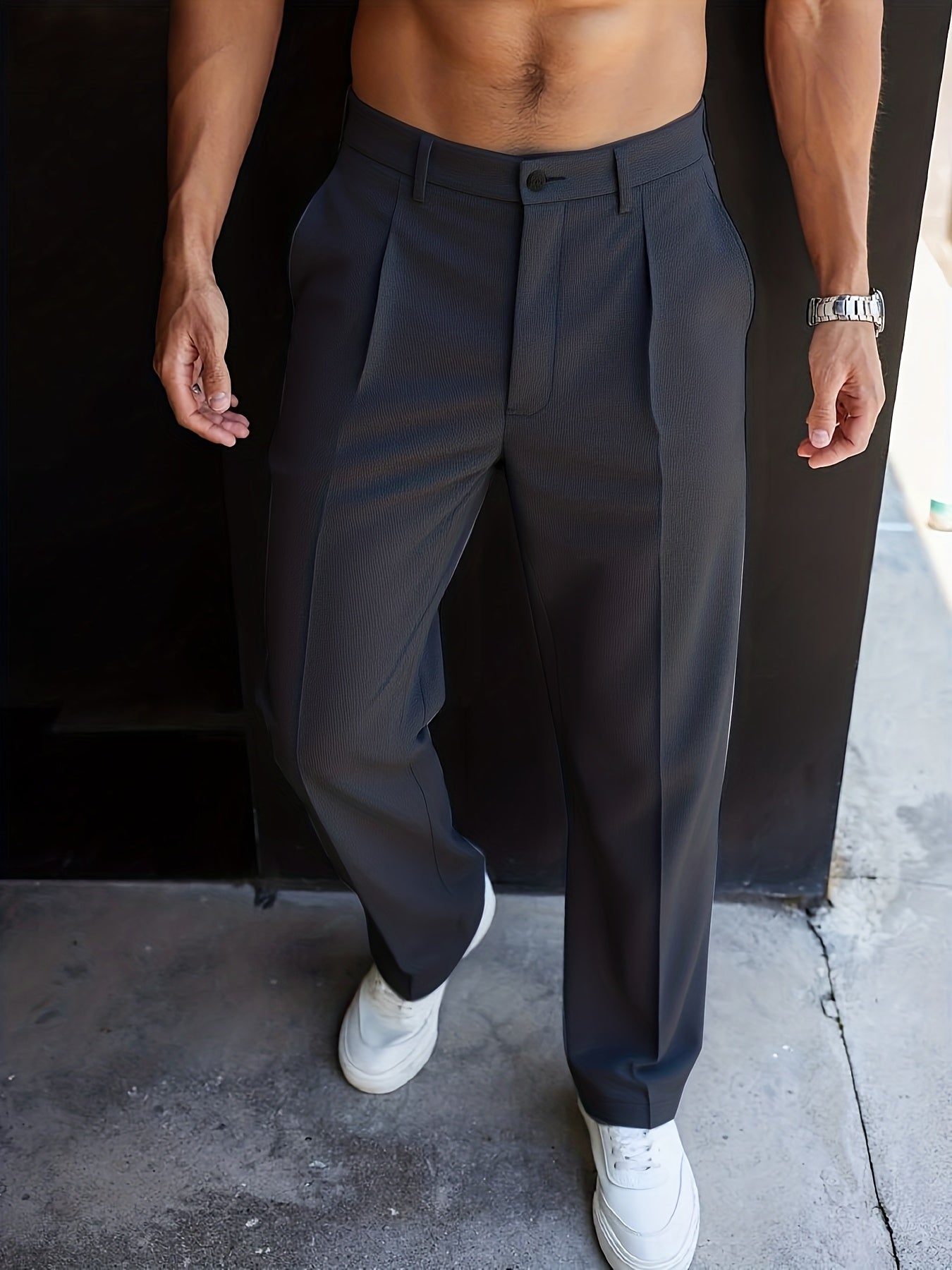 Damen Businesshose Gerade Geschnitten Stoffhose - Image 7