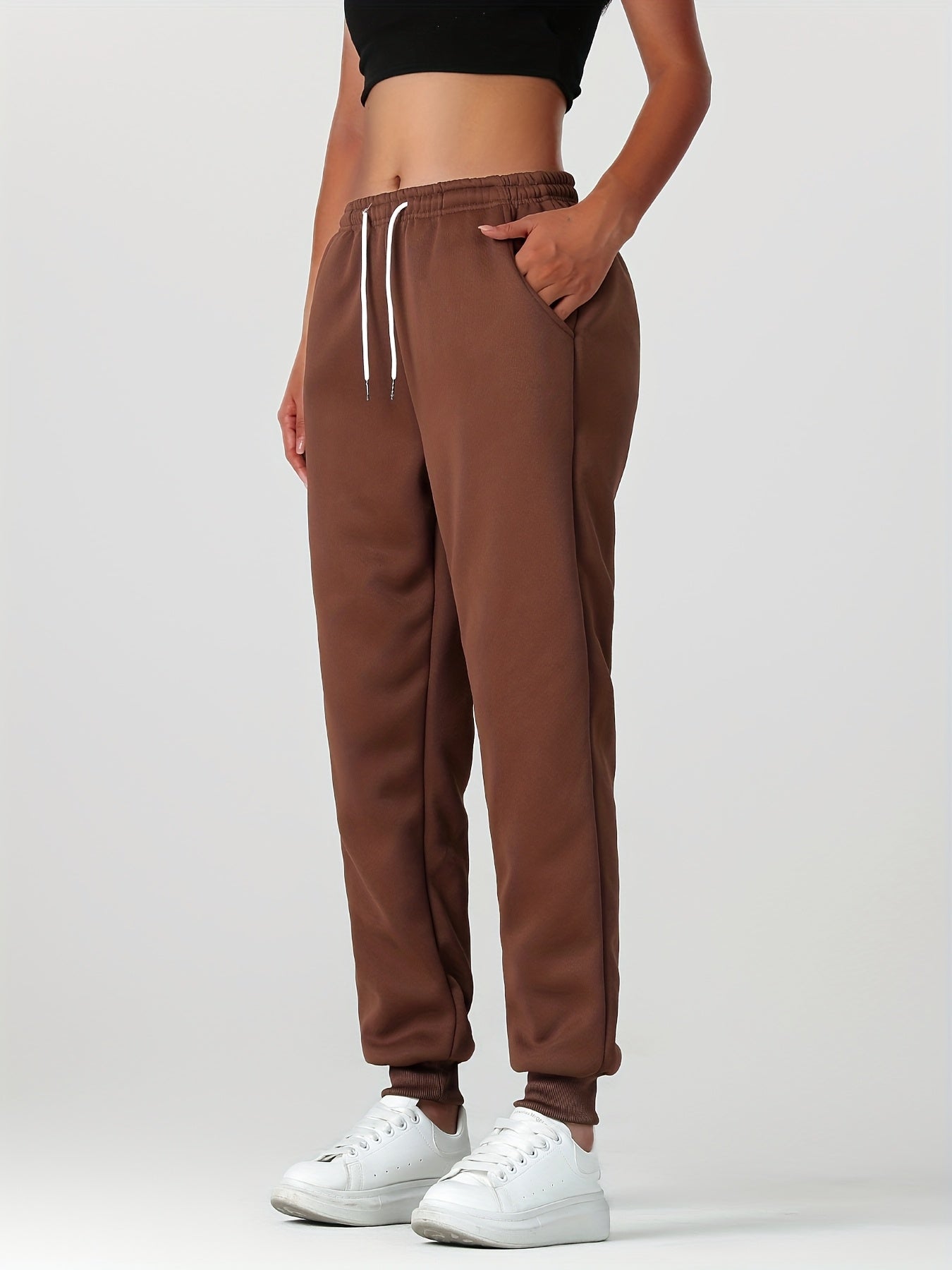 Damen Gefütterte Jogginghose mit Bündchen Winter Kuschelig - Image 19