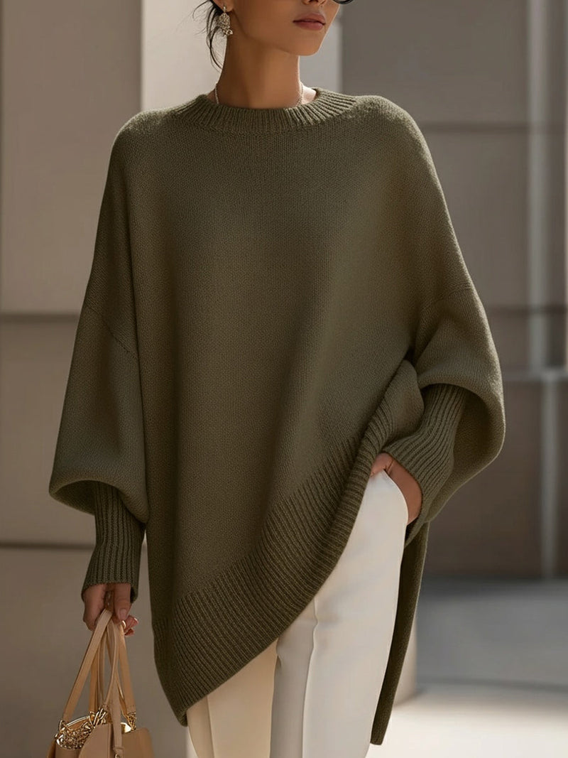 Damen Oversize Strickpullover Rundhals gestrickt - Image 9