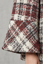 Damen Woll Capemantel Vintage Karo - Image 5