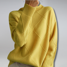Damen Rollkragenpullover Karomuster Feinstrick - Image 2