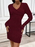 Damen Strickkleid V-Ausschnitt Halloween elegant - Image 3