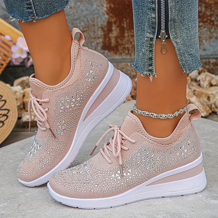 Damen Orthopädische Sneaker Strasssteinen Glitzer - Image 5