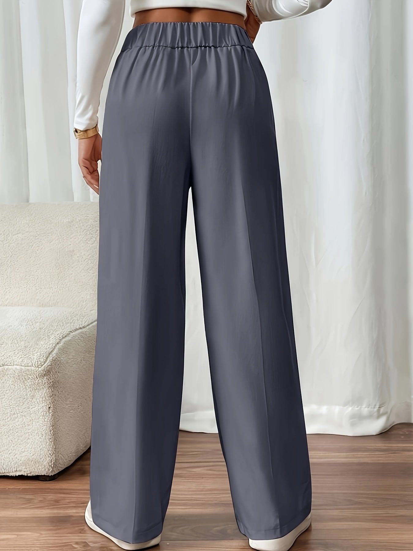 Damen Marlenehose High Waist Weites Bein - Image 7