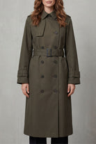Damen Trenchcoat Zweireihig Klassisch Knielang mit Gürtel - Image 6