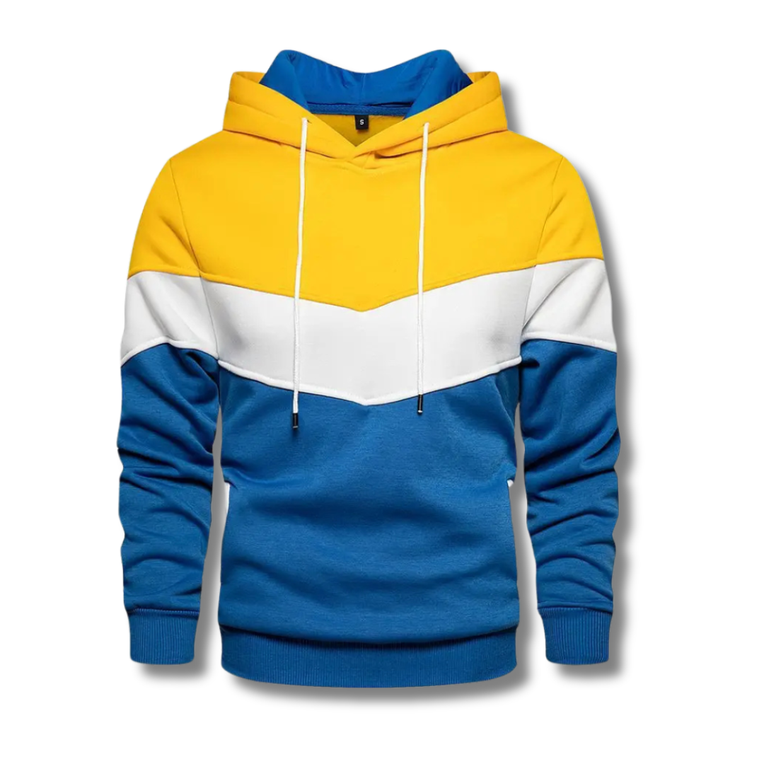 Herren Patchwork Fleece Hoodie Kapuzenpullover - Image 4