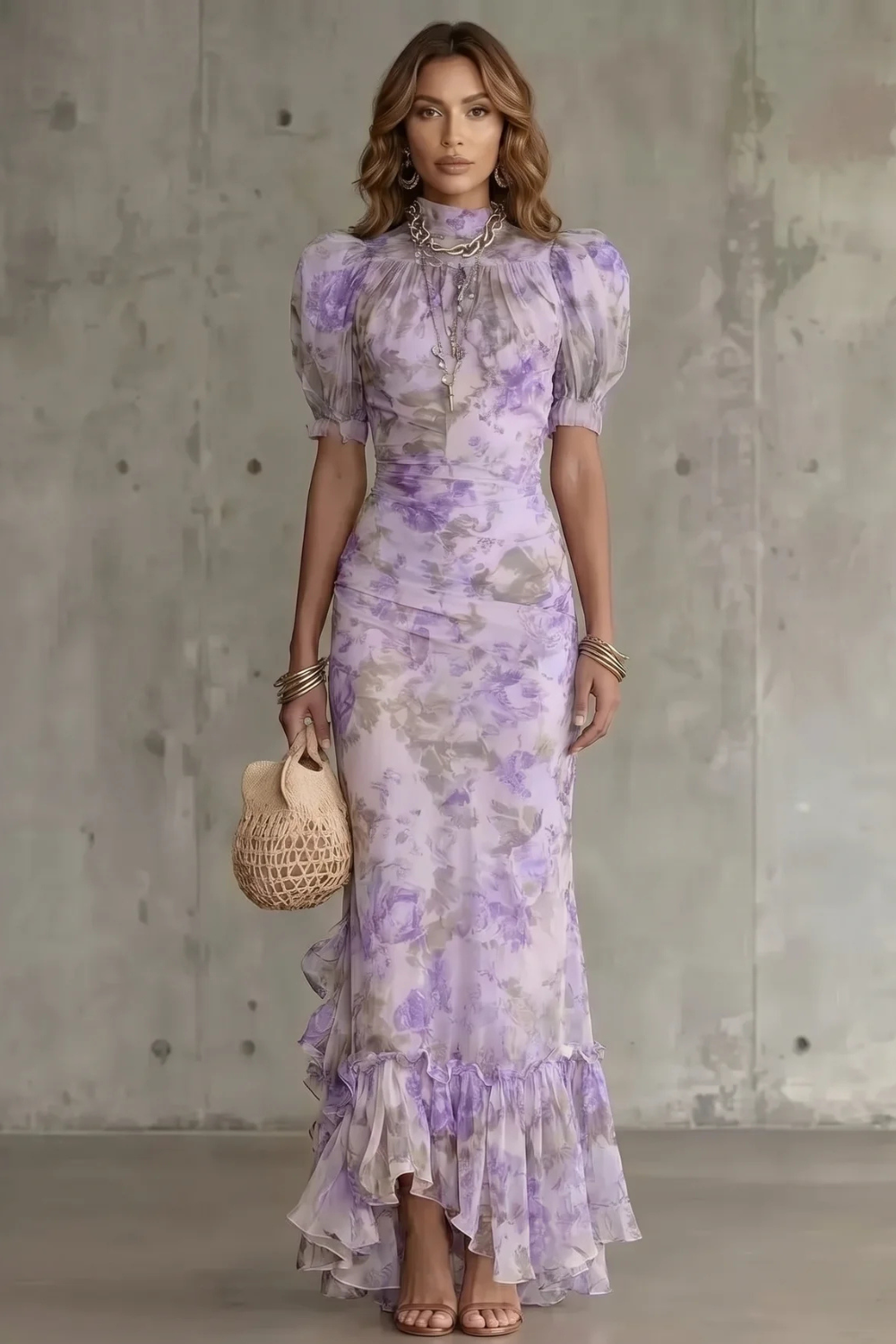 Damen Maxikleid Floral Vintage Romantisch Hochzeitsgast - Image 6