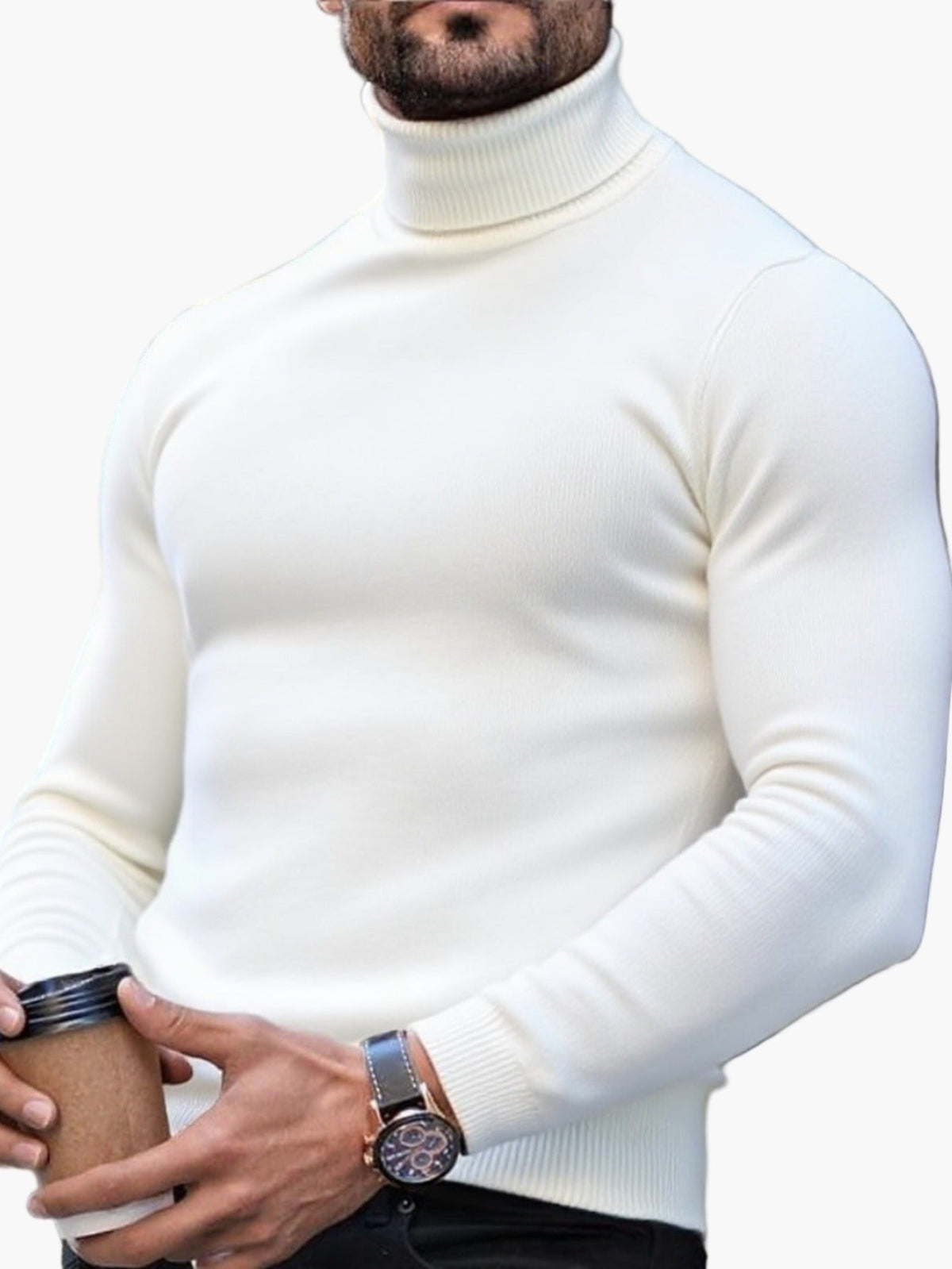 Herren Rollkragenpullover Feinstrick Slim Fit elegant - Image 6