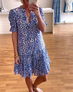 Zenvira – Geblümtes Kleid Mit Puffärmeln Und Plisseefalten