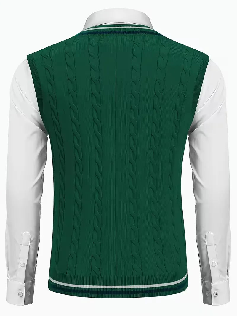 Herren Strick V-Ausschnitt Weste - Image 28