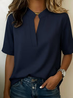 Pravine - Blusa para mujer con escote en V, estilo casual