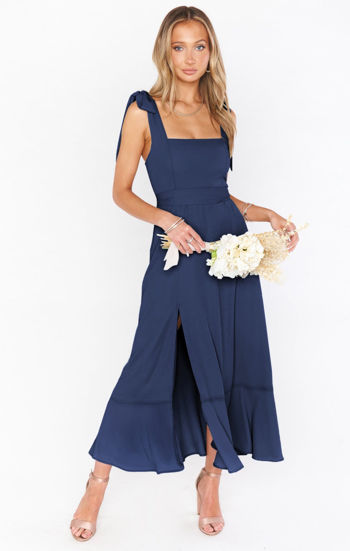 Damen Trägerloses Kleid mit Schnürung