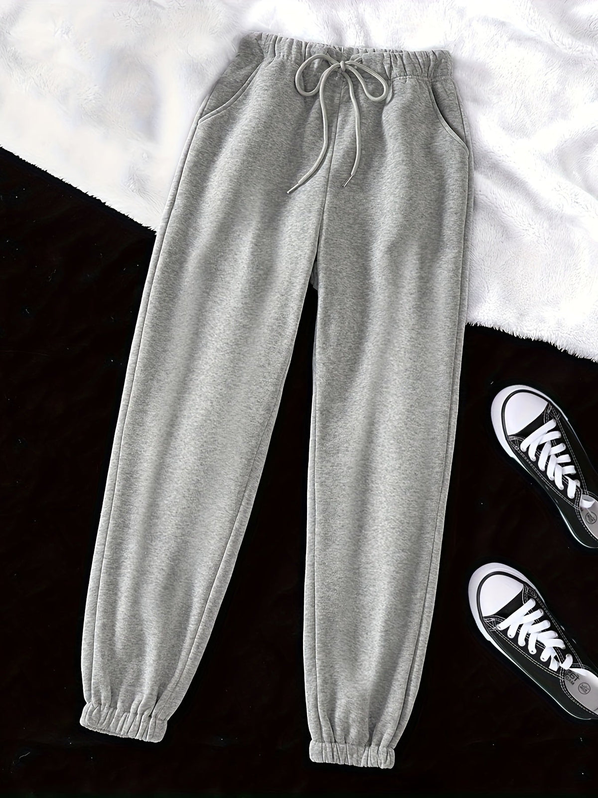 Damen Elegante Jogginghose Kordelzug Relaxed Fit - Image 2