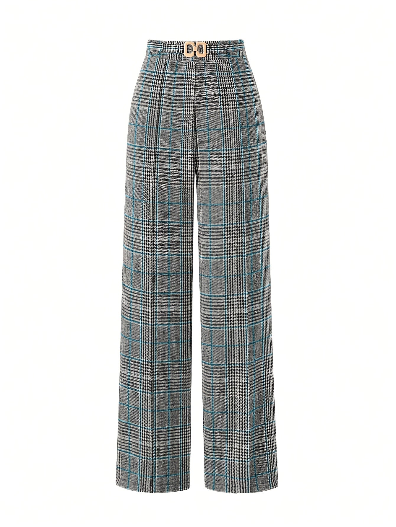 Damen Karierte Weite Hose Marlene Stil - Image 8