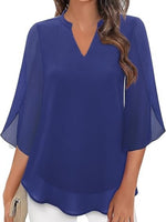 Brinara – Blusa de verano elegante para mujer con escote en V