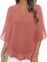 Brinara – Blusa de verano elegante para mujer con escote en V