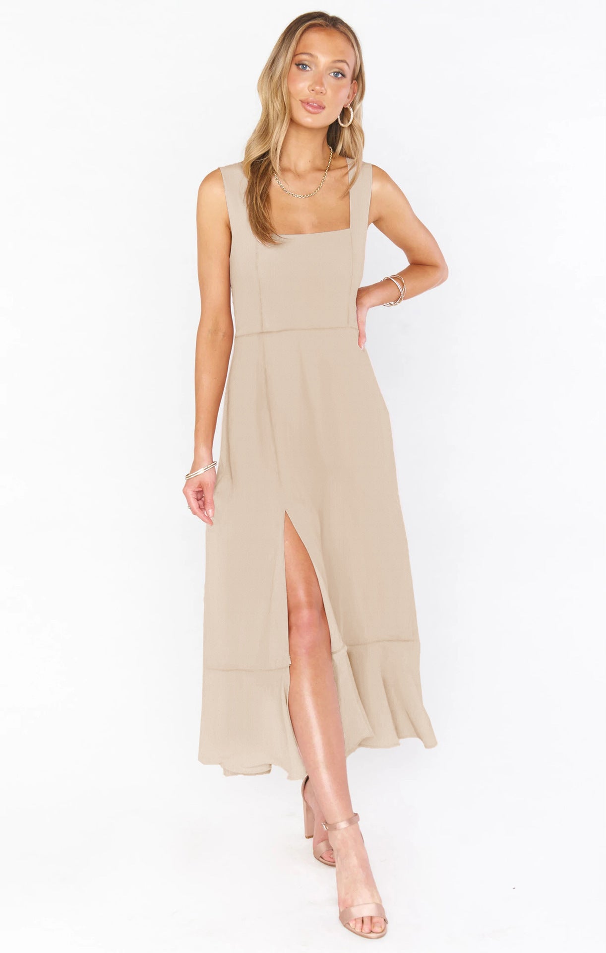 Damen Trägerloses Kleid mit Schnürung - Image 5