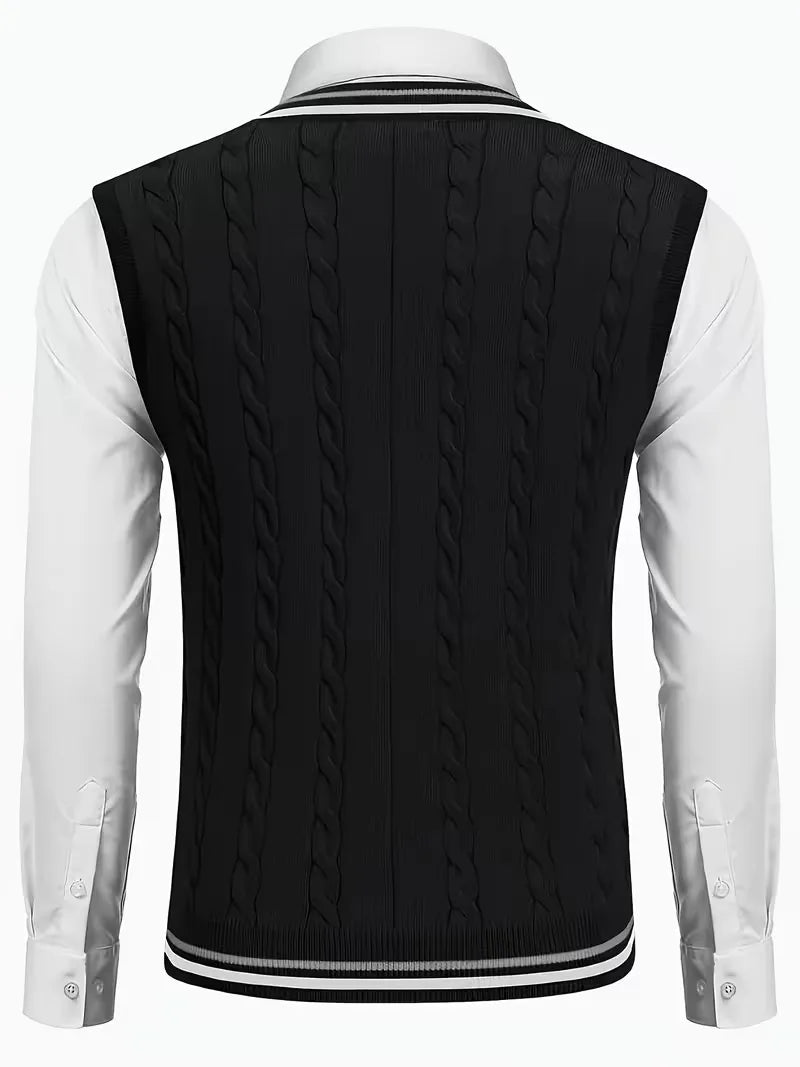 Herren Strick V-Ausschnitt Weste - Image 18