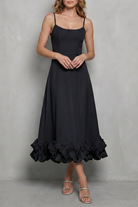 Damen ärmelloses Rüschen Midi-Kleid elegant - Image 13