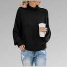 Damen Eleganter Strickpullover Stehkragen - Image 3
