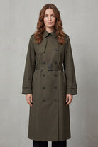 Damen Trenchcoat Zweireihig Klassisch Knielang mit Gürtel - Image 7