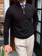 Herren Strickpullover Troyer Reißverschluss Stehkragen - Image 11