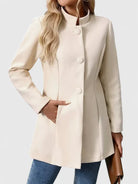 Damen Elegante Jacke Kragenlos Tailliert - Image 2