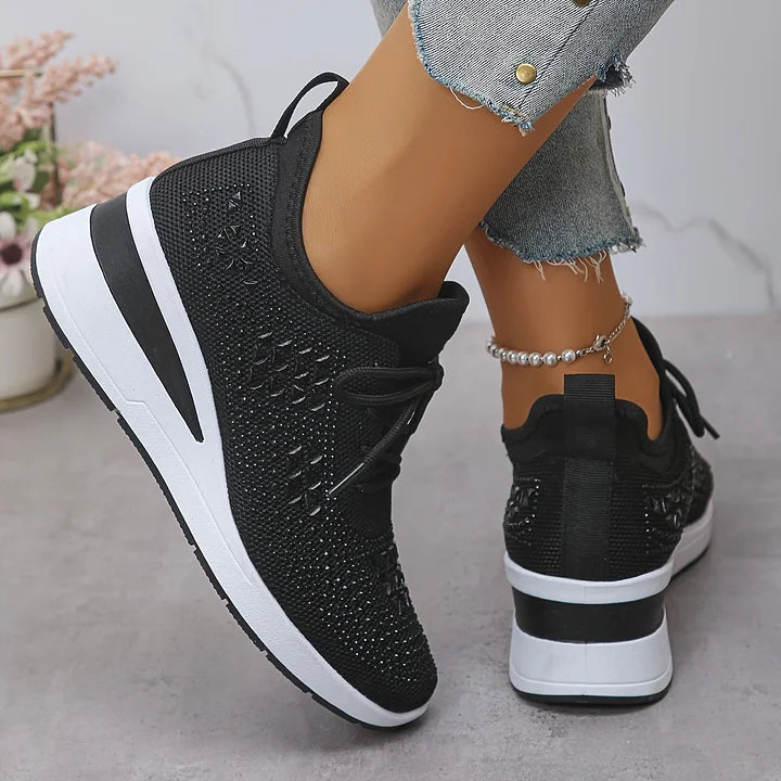 Damen Orthopädische Sneaker Strasssteinen Glitzer - Image 17