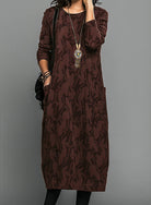 Damen Winterkleid Elegant Warm mit Taschen - Image 2