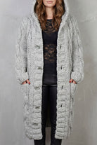 Damen Strick Oversized Kapuzencardigan Mantel - Image 7