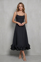 Damen ärmelloses Rüschen Midi-Kleid elegant - Image 14