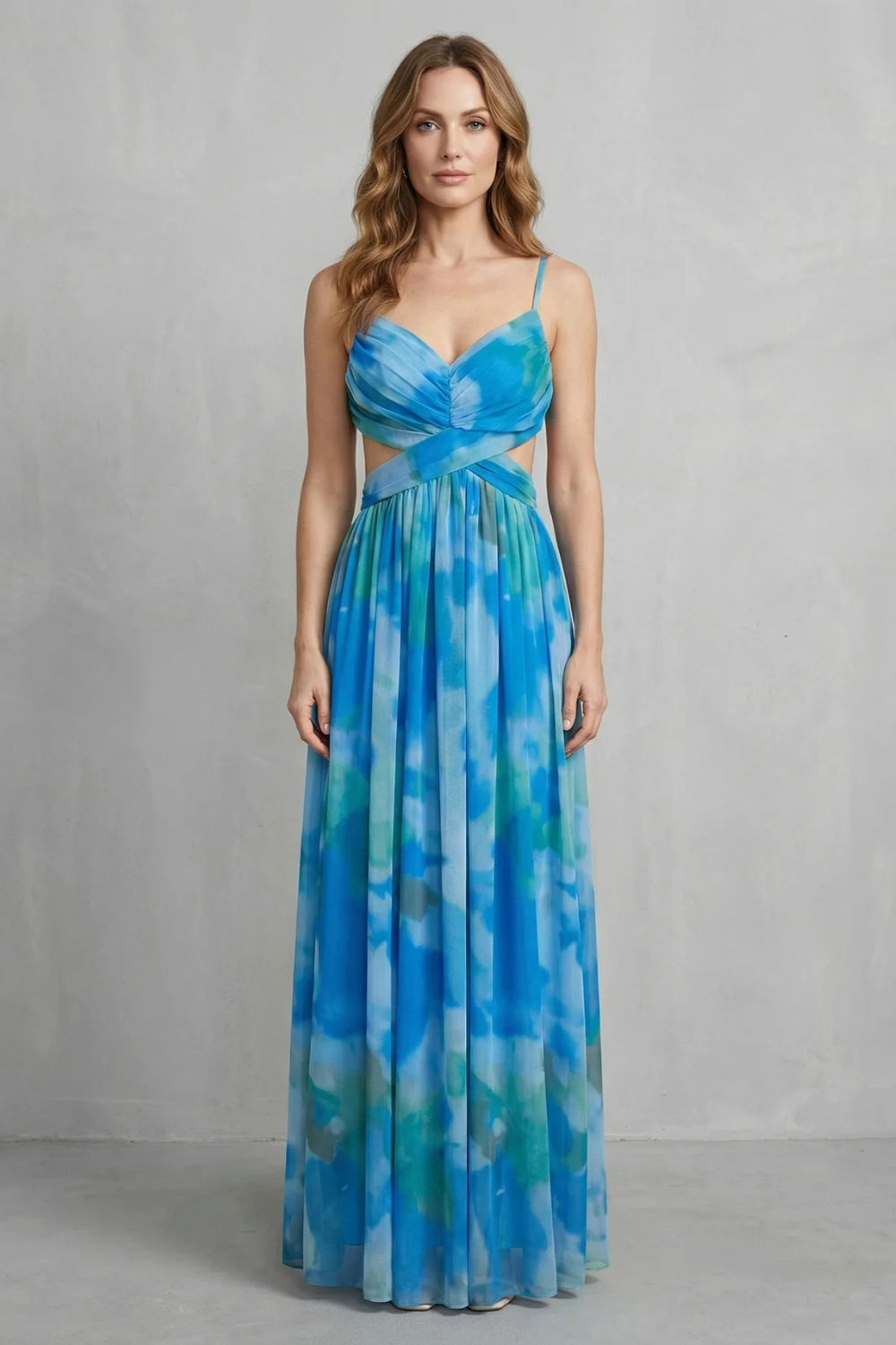 Damen Wasserfarben Maxikleid ärmellos Hochzeitsgast - Image 8