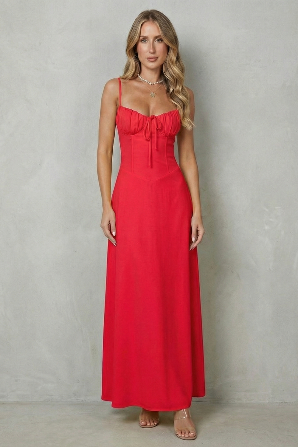 Damen ärmelloses Maxikleid Korsett-Stil elegant Hochzeitsgast - Image 6