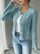 Damen Kabelstrick Strickjacke Knöpfe - Image 15