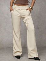 Wide-leg women's trousers with a high waist and straight, flowing legs