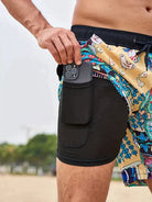 Men's Slim Fit Patterned Swim Shorts Inner Liner - Image 8