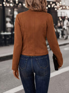 Damen Übergangsjacke Wildlederimitat Zweireihig - Image 5