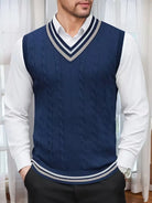Herren Strick V-Ausschnitt Weste - Image 36