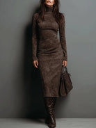 Damen Midi Kleid Tailliert