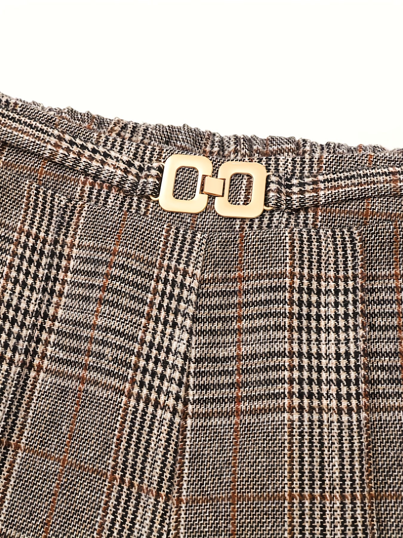Damen Karierte Weite Hose Marlene Stil - Image 4
