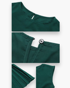 Damen Elegantes Plissee Midikleid mit Schleife A-Linie - Image 2