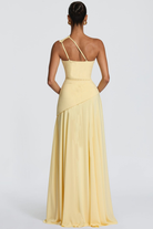 Damen Maxikleid One-Shoulder Drapiert Lang - Image 9